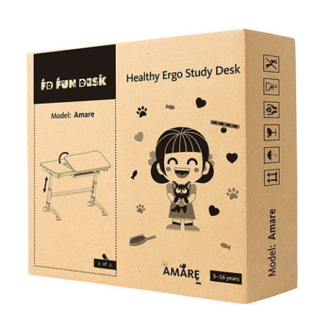 Fun Desk biurko regulowane Amare Grey Biały/Szary dla dziecka od 5 do 16 lat Fun Desk biurko regulowane Amare Grey Biały/Szary dla dziecka od 5 do 16 lat