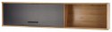Halmar RAVEN P-1 półka wisząca kolor: dąb artisan/czarny, MDF fornir obrzeża ABS, szkło