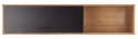 Halmar RAVEN P-1 półka wisząca kolor: dąb artisan/czarny, MDF fornir obrzeża ABS, szkło