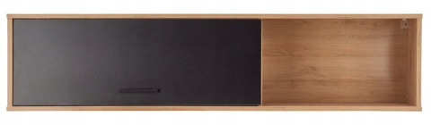 Halmar RAVEN P-1 półka wisząca kolor: dąb artisan/czarny, MDF fornir obrzeża ABS, szkło Halmar RAVEN P-1 półka wisząca kolor: dąb artisan/czarny, MDF fornir obrzeża ABS, szkło