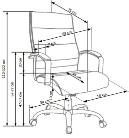 Halmar TEKSAS fotel obrotowy gabinetowy czarny - skóra/ PVC TILT