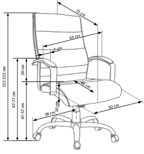 Halmar TEKSAS fotel obrotowy gabinetowy czarny - skóra/ PVC TILT Halmar TEKSAS fotel obrotowy gabinetowy czarny - skóra/ PVC TILT