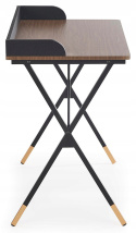 Halmar biurko B37 MDF laminowany orzech, stal czarny/złoty 90x50 Halmar biurko B37 MDF laminowany orzech, stal czarny/złoty 90x50