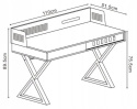 Halmar biurko B43 MDF okleinowany Dąb złoty / Czarny stal malowana 110x51