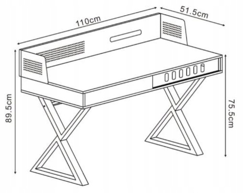 Halmar biurko B43 MDF okleinowany Dąb złoty / Czarny stal malowana 110x51 Halmar biurko B43 MDF okleinowany Dąb złoty / Czarny stal malowana 110x51