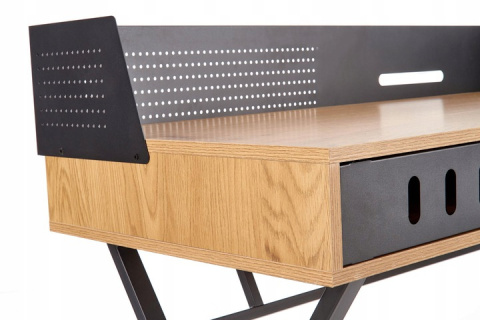 Halmar biurko B43 MDF okleinowany Dąb złoty / Czarny stal malowana 110x51 Halmar biurko B43 MDF okleinowany Dąb złoty / Czarny stal malowana 110x51