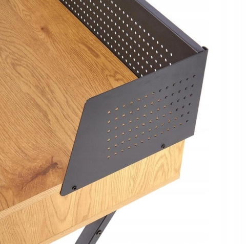 Halmar biurko B43 MDF okleinowany Dąb złoty / Czarny stal malowana 110x51 Halmar biurko B43 MDF okleinowany Dąb złoty / Czarny stal malowana 110x51