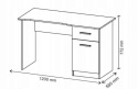 BIURKO PROSTE ELMO DĄB WOTAN / ANTRACYT PŁYTA LAMINOWANA 120x55 Halmar BIURKO PROSTE ELMO DĄB WOTAN / ANTRACYT PŁYTA LAMINOWANA 120x55 Halmar