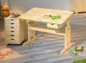 Halmar biurko JULIA sosna-drewno lakierowane, regulowana wysokość i kąt blatu