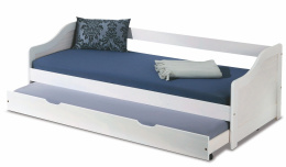 Halmar dwuosobowe łóżko LEONIE 2 białe, lite drewno, MDF lakier