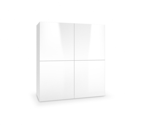 Halmar komoda LIVO KM-100 MDF stojąca biały połysk, system push-click Halmar komoda LIVO KM-100 MDF stojąca biały połysk, system push-click