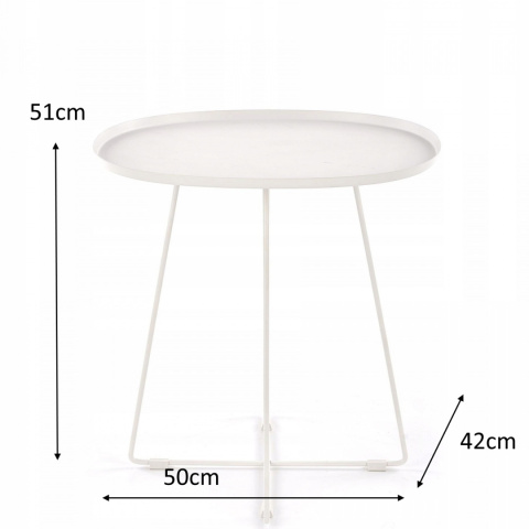 Halmar ława stolik TINA stal malowana, biała 50x42 Halmar ława stolik TINA stal malowana, biała 50x42