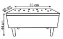 Halmar ławka CLEO z funkcją pojemnika tapicerowana tkanina popielaty nogi drewno lite kauczuk 80x40