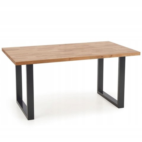 Halmar stół RADUS 160x90 drewno lite - dębowe kolor: dąb naturalny, stal malowana czarny Halmar stół RADUS 160x90 drewno lite - dębowe kolor: dąb naturalny, stal malowana czarny