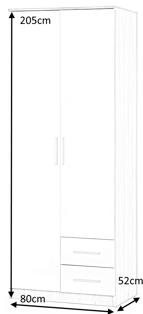 SZAFA DWUDRZWIOWA Z SZUFLADAMI NA UBRANIA LIMA S-2 Halmar DĄB SONOMA MDF laminat OBRZEŻA ABS szuflady SZAFA DWUDRZWIOWA Z SZUFLADAMI NA UBRANIA LIMA S-2 Halmar DĄB SONOMA MDF laminat OBRZEŻA ABS szuflady