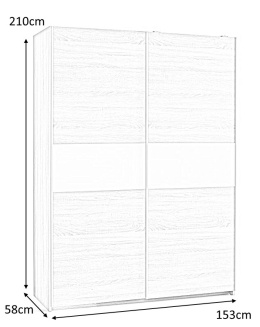 Halmar szafa-drzwi przesuwne LIMA S-1 biały, płyta laminowana obrzeża ABS