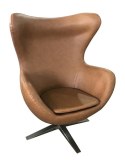 King Home Fotel EGG SZEROKI PU brązowy - relaksacyjny fotel obrotowy z funkcją bujania - kołyska - ekoskóra / stelaż chromowany King Home Fotel EGG SZEROKI PU brązowy - relaksacyjny fotel obrotowy z funkcją bujania - kołyska - ekoskóra / stelaż chromowany