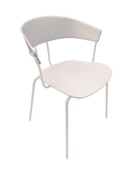 King Home Krzesło do jadalni JETT beżowe - polipropylen, metal -konferencyjne krzesło