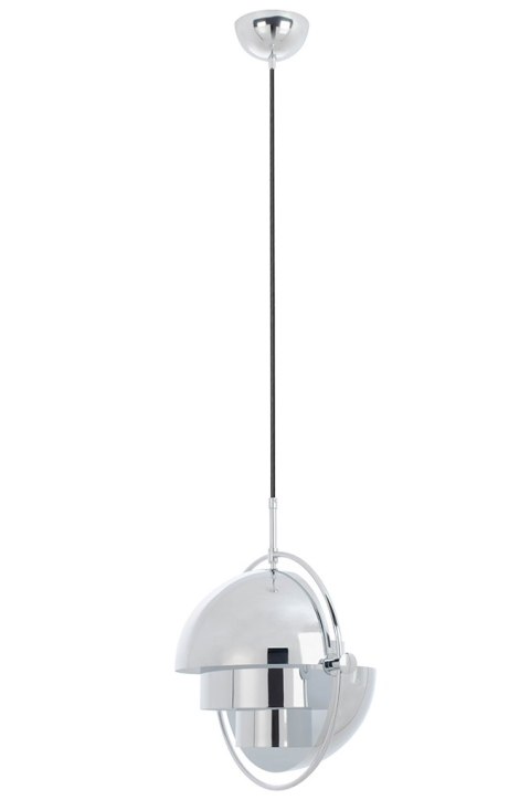King Home Lampa wisząca sufitowa VARIA chrom - stal nierdzewna - ruchomy klosz King Home Lampa wisząca sufitowa VARIA chrom - stal nierdzewna - ruchomy klosz