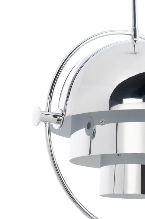 King Home Lampa wisząca sufitowa VARIA chrom - stal nierdzewna - ruchomy klosz King Home Lampa wisząca sufitowa VARIA chrom - stal nierdzewna - ruchomy klosz