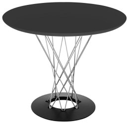 King Home Stół okrągły TWIST 80 czarny - MDF, chrom metal - nowoczesny stół do jadalni