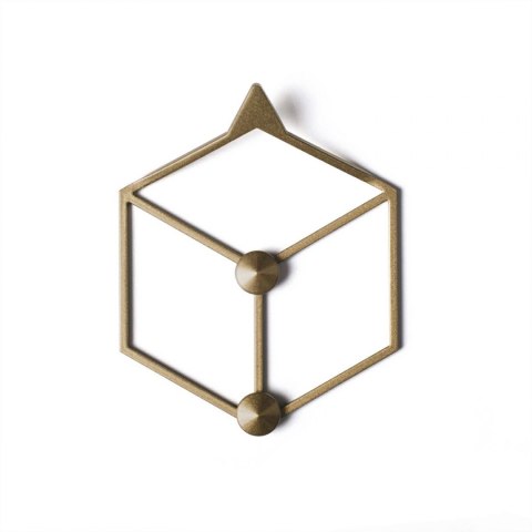 POLYHEDRA Wieszak Stiga XS Gold - geometryczny wieszak ścienny