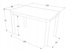 SIGNAL STÓŁ ADAM PŁYTA LAMINOWANA DĄB / BIAŁY MAT MDF 120x68