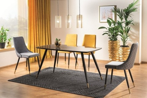STÓŁ CYRYL I MDF + SZKŁO HARTOWANE CZARNY EFEKT KAMIENIA CZARNY / ZŁOTY METAL STLEAŻ 140X80 SIGNAL STÓŁ CYRYL I MDF + SZKŁO HARTOWANE CZARNY EFEKT KAMIENIA CZARNY / ZŁOTY METAL STLEAŻ 140X80 SIGNAL