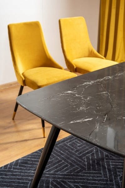STÓŁ CYRYL I MDF + SZKŁO HARTOWANE CZARNY EFEKT KAMIENIA CZARNY / ZŁOTY METAL STLEAŻ 140X80 SIGNAL STÓŁ CYRYL I MDF + SZKŁO HARTOWANE CZARNY EFEKT KAMIENIA CZARNY / ZŁOTY METAL STLEAŻ 140X80 SIGNAL