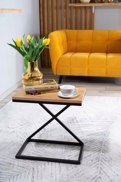SIGNAL STOLIK ŁAWA LIZ II MDF + OKLEINA NATURALNA DĄB/ STELAŻ CZARNY METAL 30X50 SIGNAL STOLIK ŁAWA LIZ II MDF + OKLEINA NATURALNA DĄB/ STELAŻ CZARNY METAL 30X50