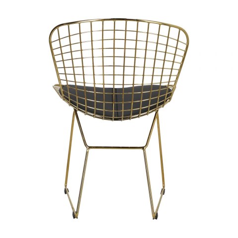 D2.DESIGN Krzesło Harry metalowe złote czarna poduszka, stabilne i wygodne D2.DESIGN Krzesło Harry metalowe złote czarna poduszka, stabilne i wygodne
