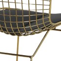 D2.DESIGN Krzesło Harry metalowe złote czarna poduszka, stabilne i wygodne D2.DESIGN Krzesło Harry metalowe złote czarna poduszka, stabilne i wygodne