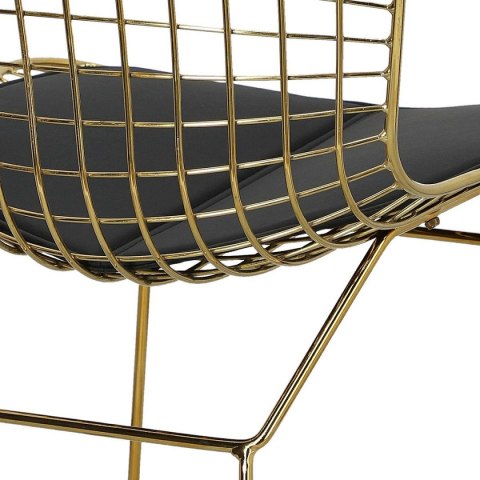D2.DESIGN Krzesło Harry metalowe złote czarna poduszka, stabilne i wygodne D2.DESIGN Krzesło Harry metalowe złote czarna poduszka, stabilne i wygodne