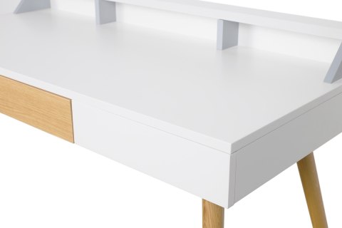 BIURKO Z SZUFLADĄ do pracowni pokoju młodzieżowego Skans Intesi BIAŁE dąb - blat laminowany MDF nogi BUKOWE lakierowane BIURKO Z SZUFLADĄ do pracowni pokoju młodzieżowego Skans Intesi BIAŁE dąb - blat laminowany MDF nogi BUKOWE lakierowane