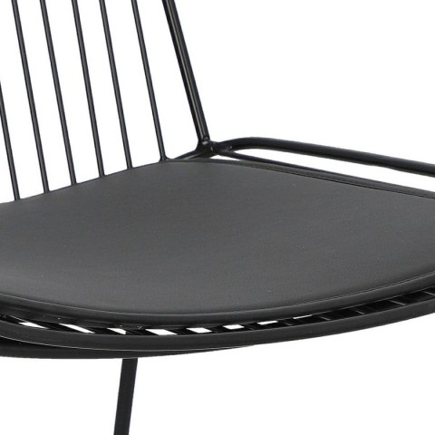 KRZESŁO METALOWE Dill Intesi CZARNE ZDEJMOWANA PODUSZKA Z EKOSKÓRY Black do salonu jadalni recepcji restauracji KRZESŁO METALOWE Dill Intesi CZARNE ZDEJMOWANA PODUSZKA Z EKOSKÓRY Black do salonu jadalni recepcji restauracji