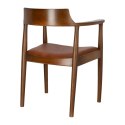Intesi Krzesło do gabinetu Puma ciemnobrązowe z litego drewna - do kancelarii, biura, salonu