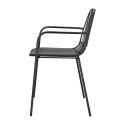 Intesi Krzesło Willy Arm Black z poduszką PU z ekoskóry - czarne metalowe krzesło z podłokietnikami Intesi Krzesło Willy Arm Black z poduszką PU z ekoskóry - czarne metalowe krzesło z podłokietnikami