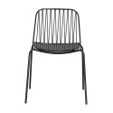 Intesi Krzesło Willy Black z poduszką PU z ekoskóry - matalowe czarne krzesło do restauracji recepcji jadalni kuchni
