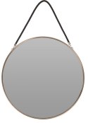 Intesi Lustro Alps 38 cm różowe złoto - okrągłe lustro na pasku z ekoskóry do salonu, przedpokoju Intesi Lustro Alps 38 cm różowe złoto - okrągłe lustro na pasku z ekoskóry do salonu, przedpokoju