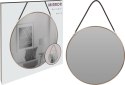 Intesi Lustro Alps 38 cm różowe złoto - okrągłe lustro na pasku z ekoskóry do salonu, przedpokoju Intesi Lustro Alps 38 cm różowe złoto - okrągłe lustro na pasku z ekoskóry do salonu, przedpokoju