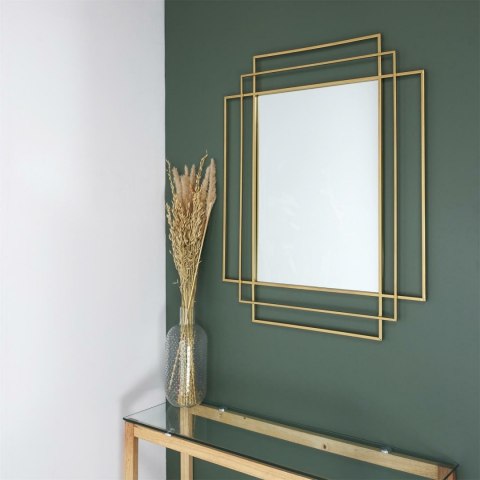 Intesi Lustro Art Deco złote prostokątne art deco do salonu, przedpokoju Intesi Lustro Art Deco złote prostokątne art deco do salonu, przedpokoju