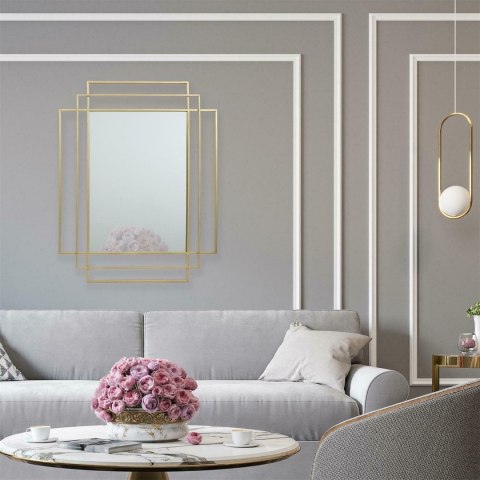 Intesi Lustro Art Deco złote prostokątne art deco do salonu, przedpokoju Intesi Lustro Art Deco złote prostokątne art deco do salonu, przedpokoju