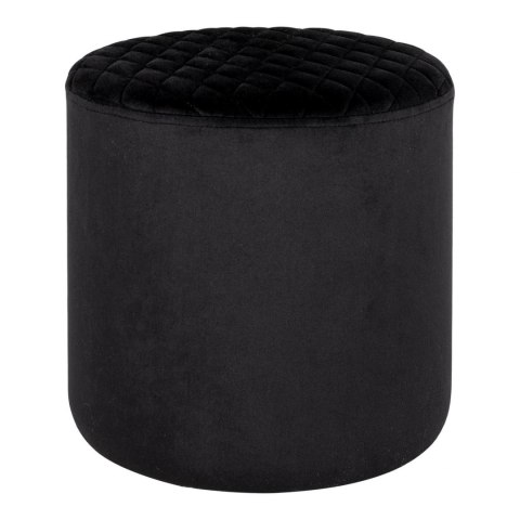 Intesi Pufa Ejby Velvet czarna - okrągła pufa pikowana glamour Intesi Pufa Ejby Velvet czarna - okrągła pufa pikowana glamour