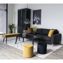 Intesi Pufa Ejby Velvet musztardowa - okrągła pufa pikowana glamour Intesi Pufa Ejby Velvet musztardowa - okrągła pufa pikowana glamour