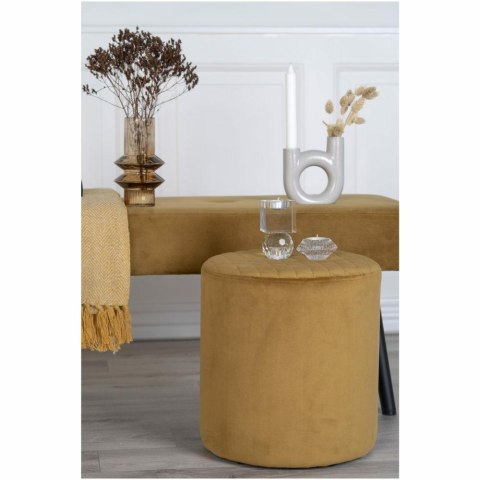 Intesi Pufa Ejby Velvet musztardowa - okrągła pufa pikowana glamour Intesi Pufa Ejby Velvet musztardowa - okrągła pufa pikowana glamour
