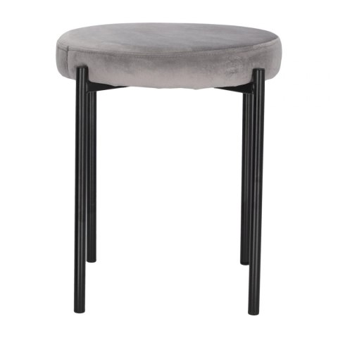 Intesi Stołek Taboret Madona VIC tapicerowany szary velvet - taboret - metalowe czarne nogi - możliwość sztaplowania Intesi Stołek Taboret Madona VIC tapicerowany szary velvet - taboret - metalowe czarne nogi - możliwość sztaplowania