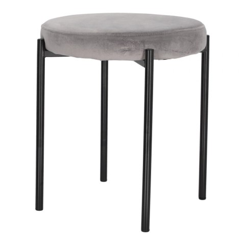 Intesi Stołek Taboret Madona VIC tapicerowany szary velvet - taboret - metalowe czarne nogi - możliwość sztaplowania Intesi Stołek Taboret Madona VIC tapicerowany szary velvet - taboret - metalowe czarne nogi - możliwość sztaplowania