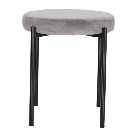 Intesi Stołek Taboret Madona VIC tapicerowany szary velvet - taboret - metalowe czarne nogi - możliwość sztaplowania Intesi Stołek Taboret Madona VIC tapicerowany szary velvet - taboret - metalowe czarne nogi - możliwość sztaplowania