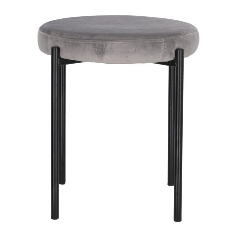 Intesi Stołek Taboret Madona VIC tapicerowany szary velvet - taboret - metalowe czarne nogi - możliwość sztaplowania Intesi Stołek Taboret Madona VIC tapicerowany szary velvet - taboret - metalowe czarne nogi - możliwość sztaplowania