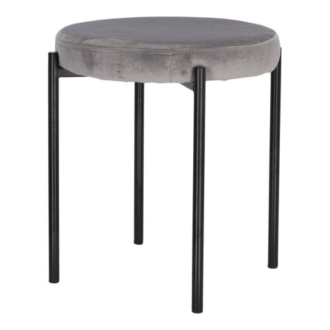 Intesi Stołek Taboret Madona VIC tapicerowany szary velvet - taboret - metalowe czarne nogi - możliwość sztaplowania Intesi Stołek Taboret Madona VIC tapicerowany szary velvet - taboret - metalowe czarne nogi - możliwość sztaplowania